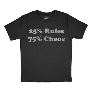 Youth Funny T Shirts 25 Percent Rules 75 Percent Chaos Sarcastic Tee For Kids